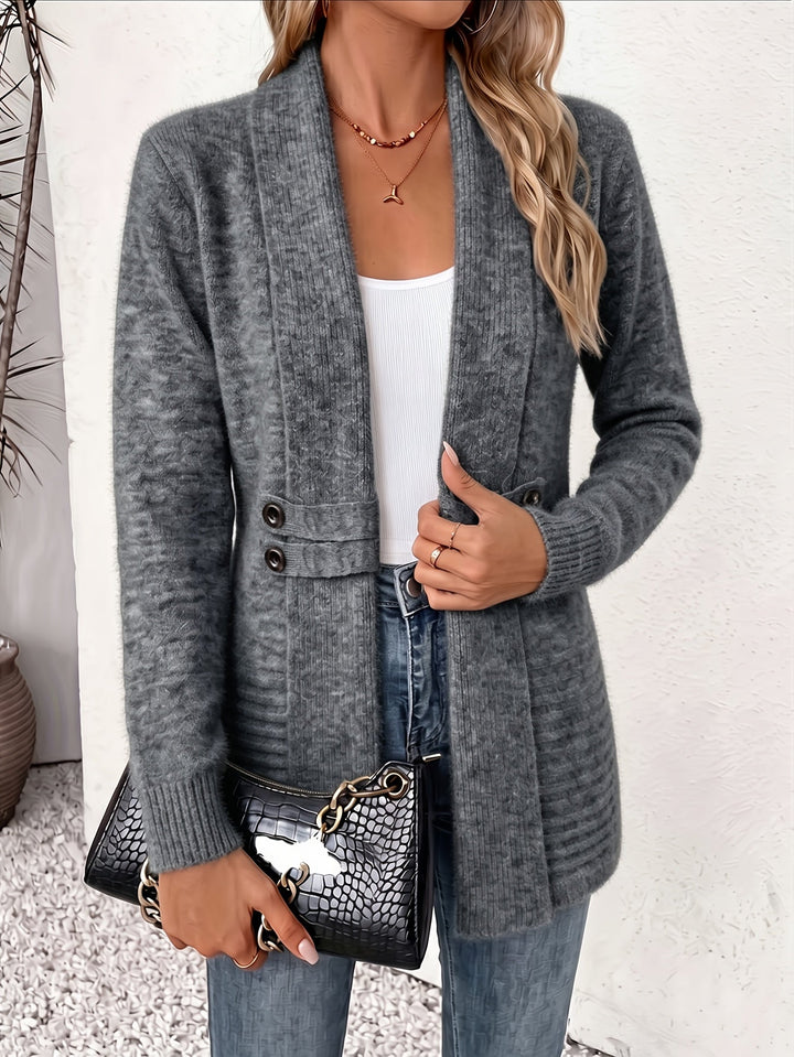 Ingrid | Elegant dame cardigan - Åpen front & Innebygd midje