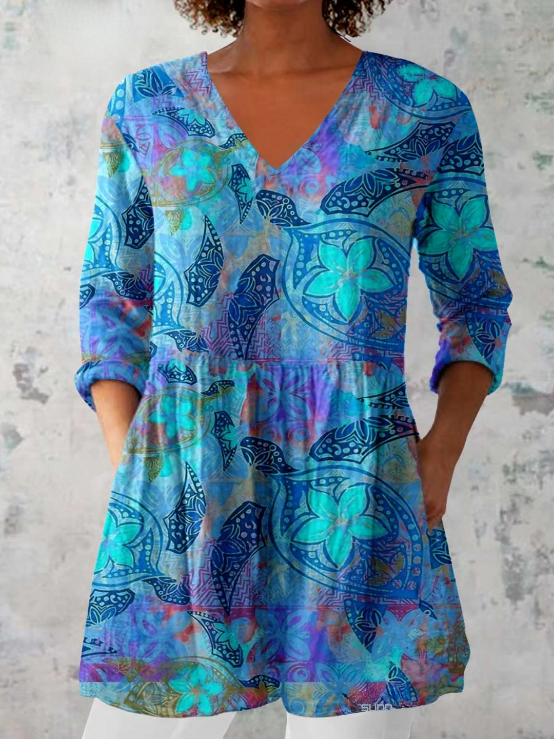 Juliette | Lang Bluse med V-hals
