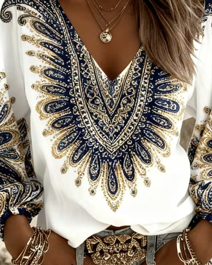 Elara | Paisleytrykt Bluse