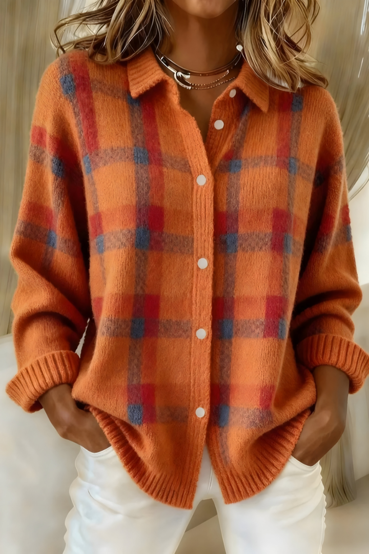 Alma | Rutete Strikket Cardigan