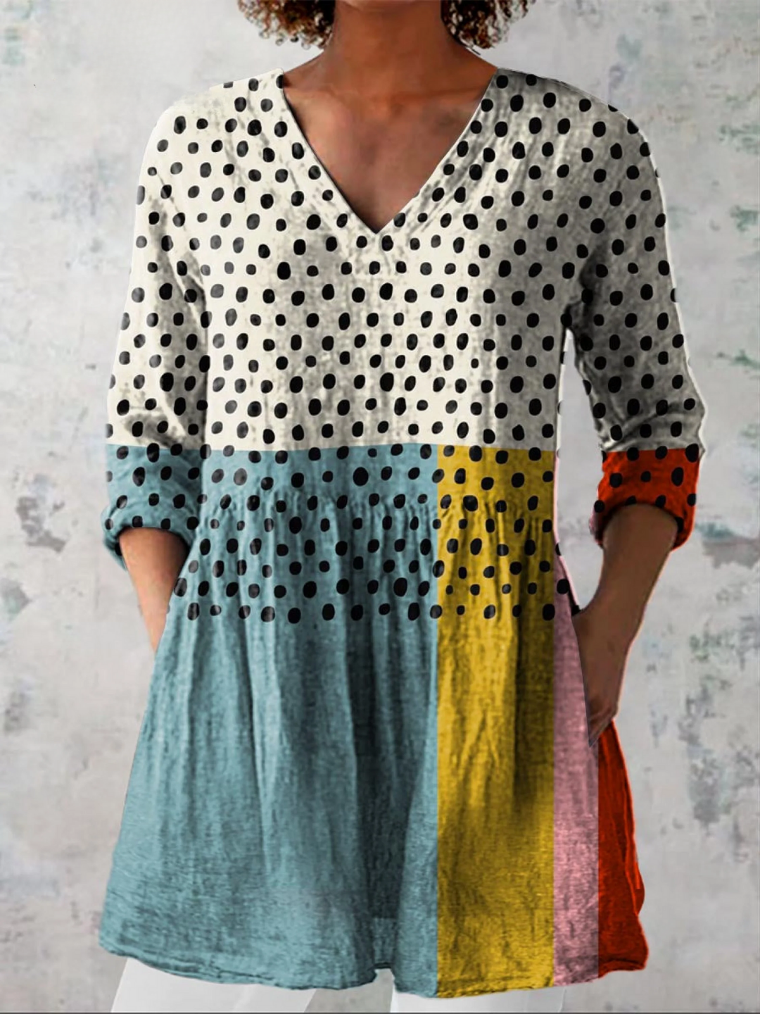Valerie | Lang Bluse med V-hals