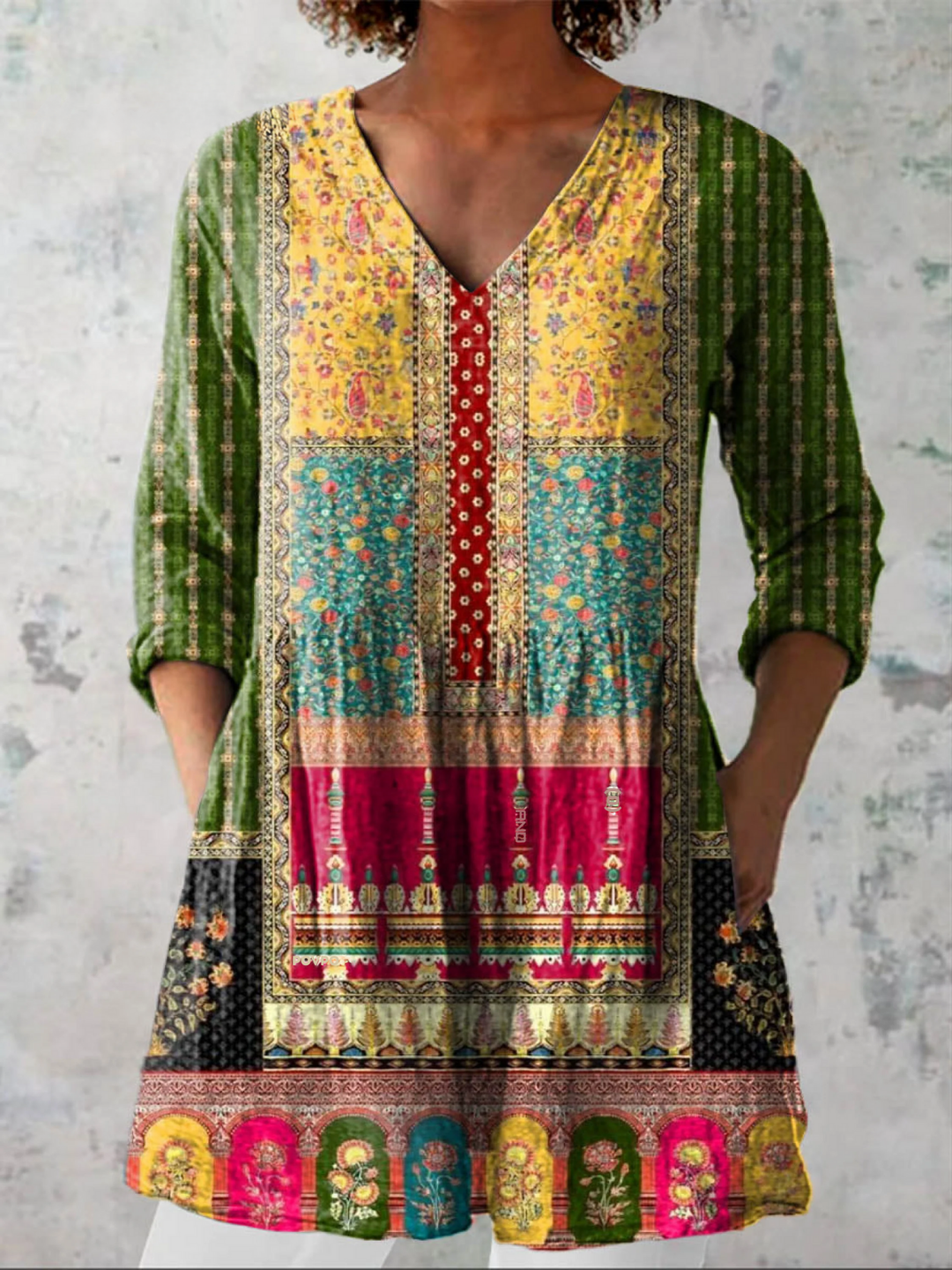 Emilie | Lang Bluse med V-hals