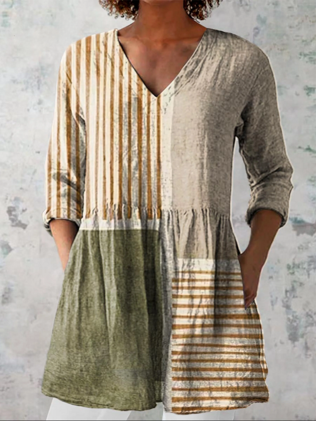 Camille | Lang Bluse med V-hals