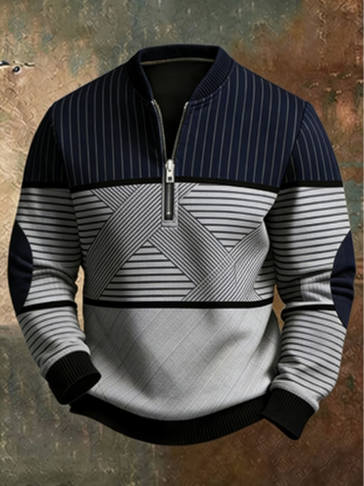 Olav | Stilig Herregenser med Halv Glidelås