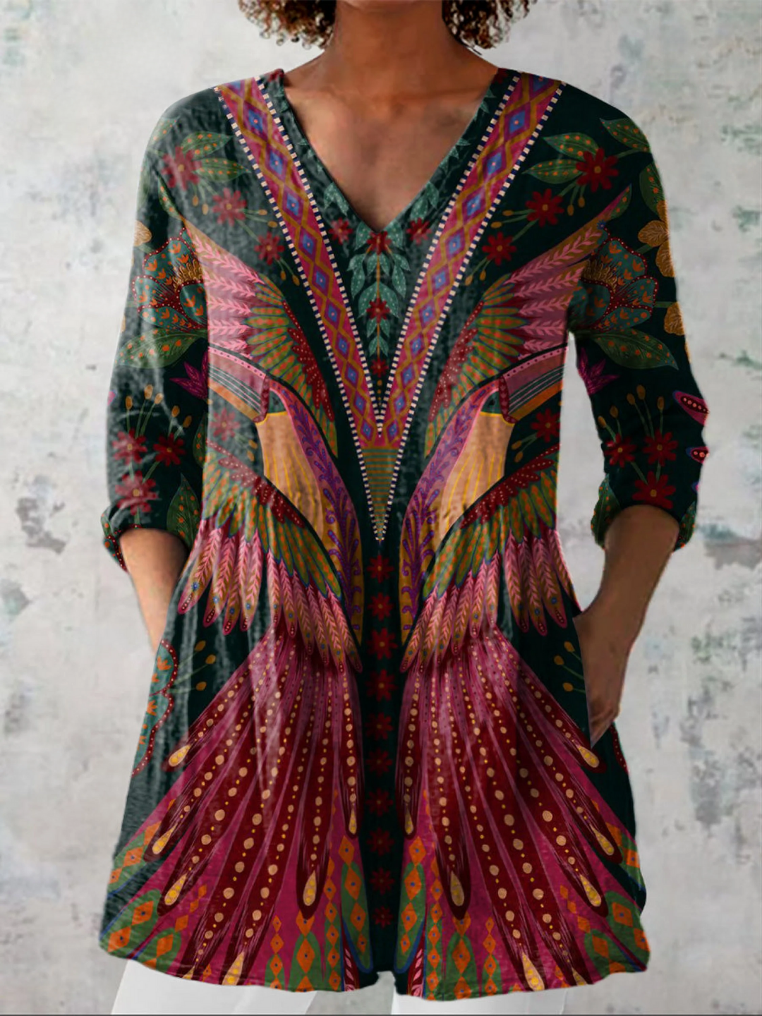 Manon | Lang Bluse med V-hals