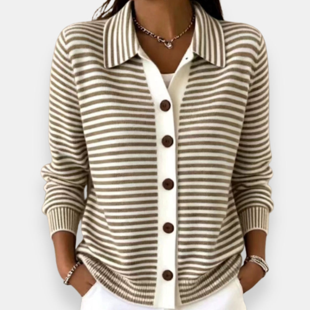 Norah | Stripete Knapp Cardigan