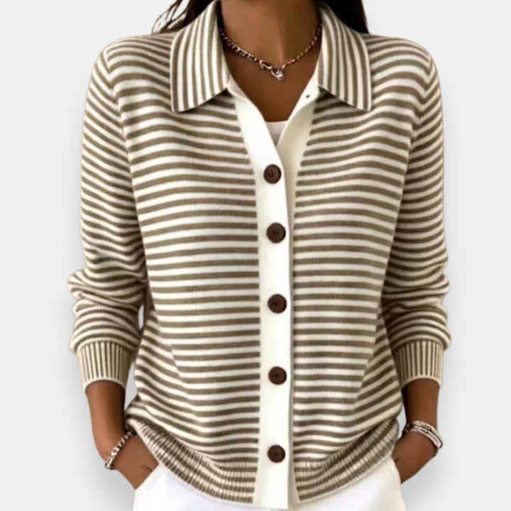 Norah | Stripete Knapp Cardigan