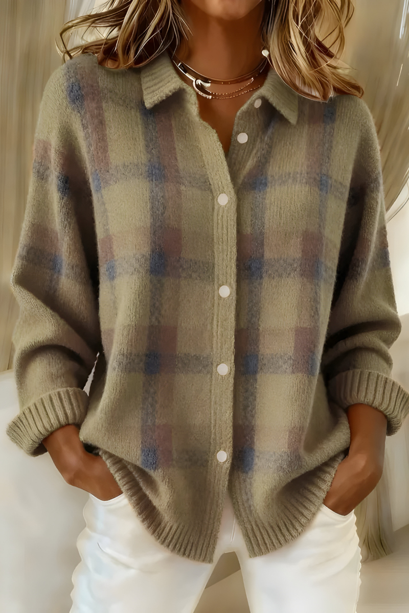 Alma | Rutete Strikket Cardigan