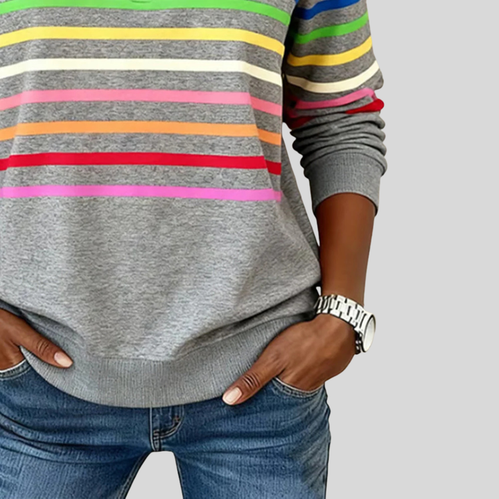 Prismette | Fargerik Stripete Quarter-Zip Sweatshirt