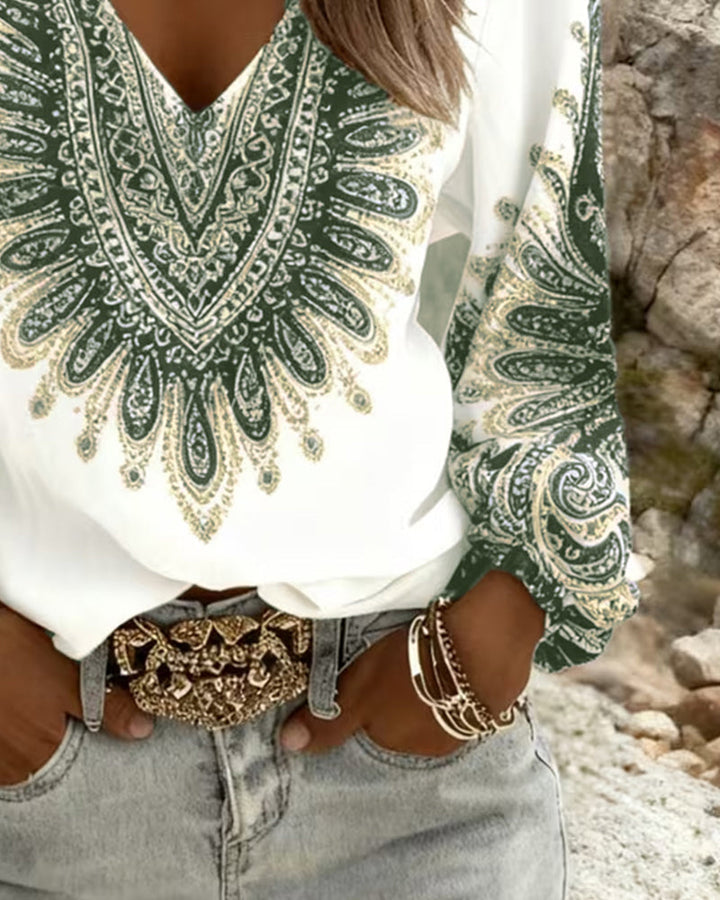 Elara | Paisleytrykt Bluse
