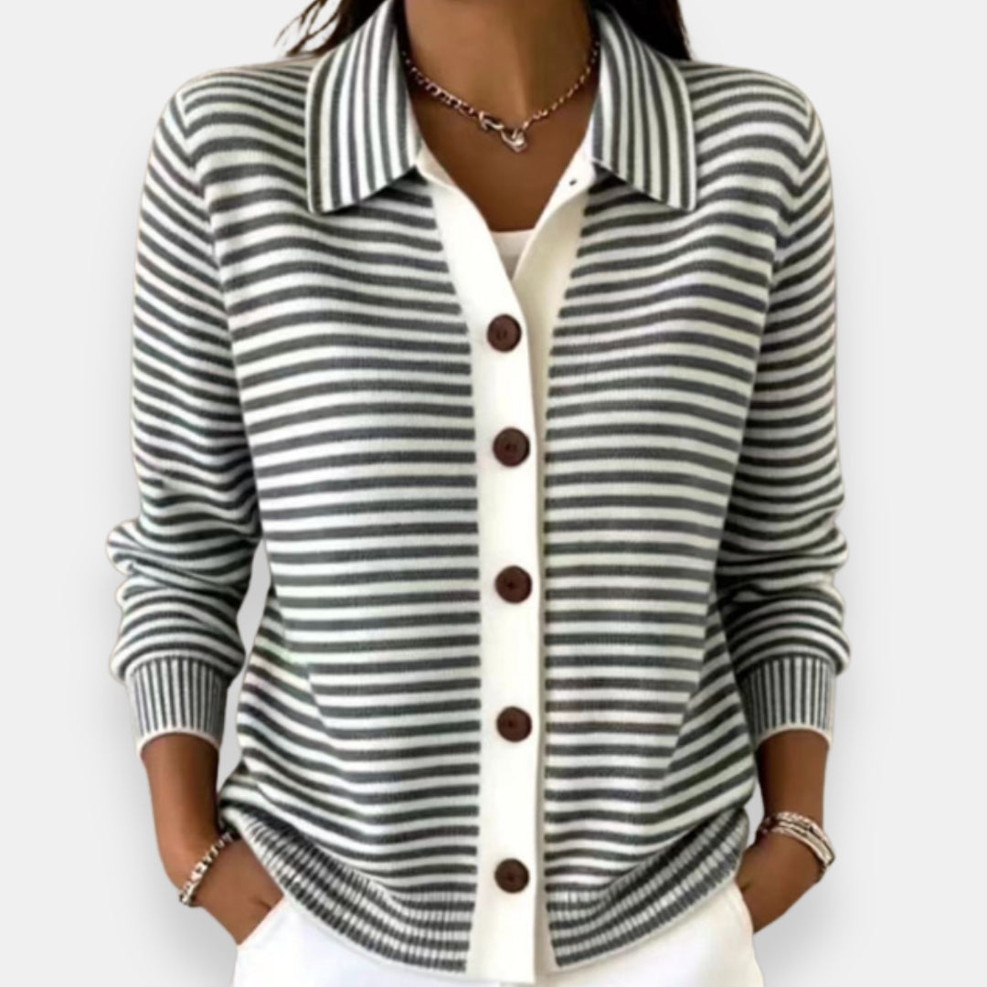 Norah | Stripete Knapp Cardigan