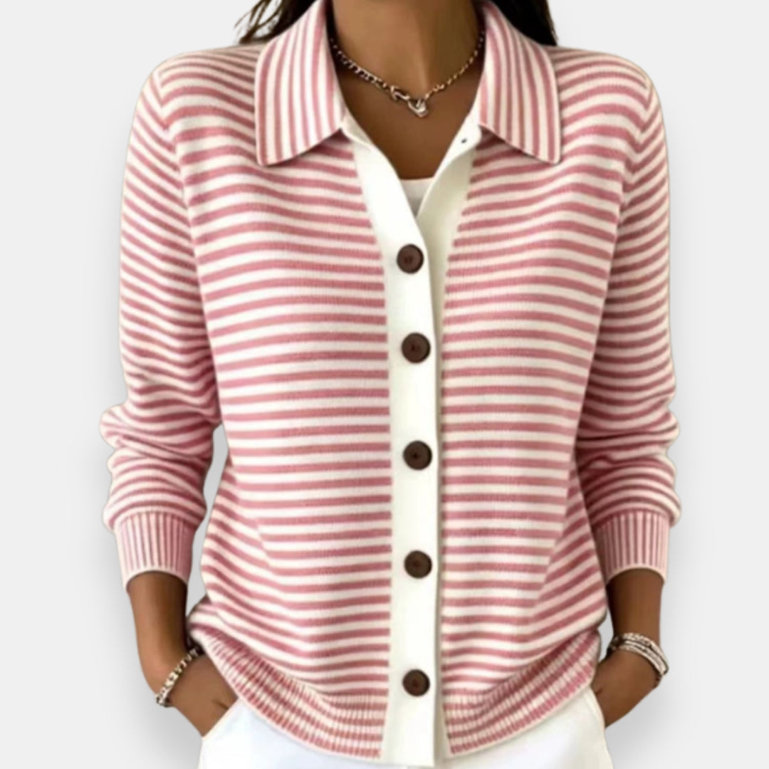 Norah | Stripete Knapp Cardigan