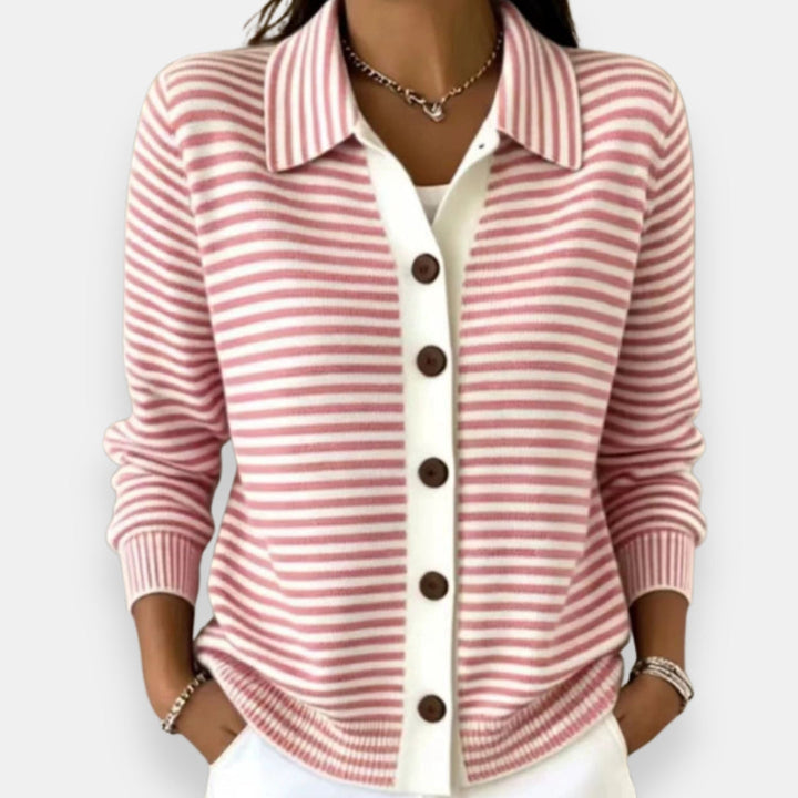 Norah | Stripete Knapp Cardigan