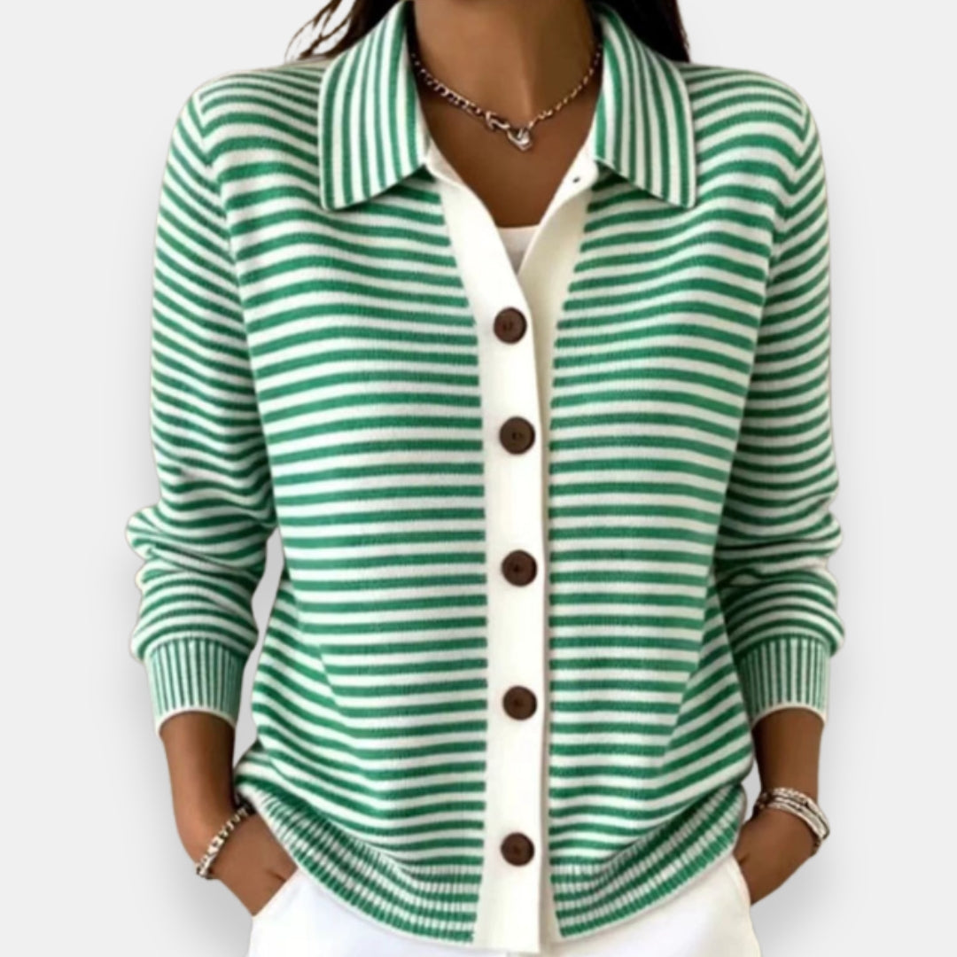 Norah | Stripete Knapp Cardigan