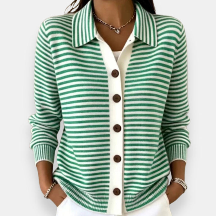 Norah | Stripete Knapp Cardigan