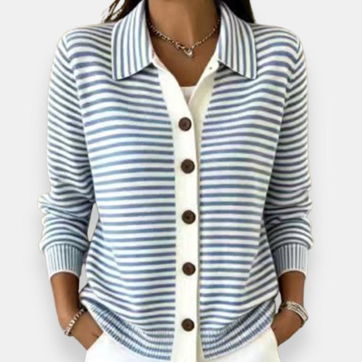 Norah | Stripete Knapp Cardigan