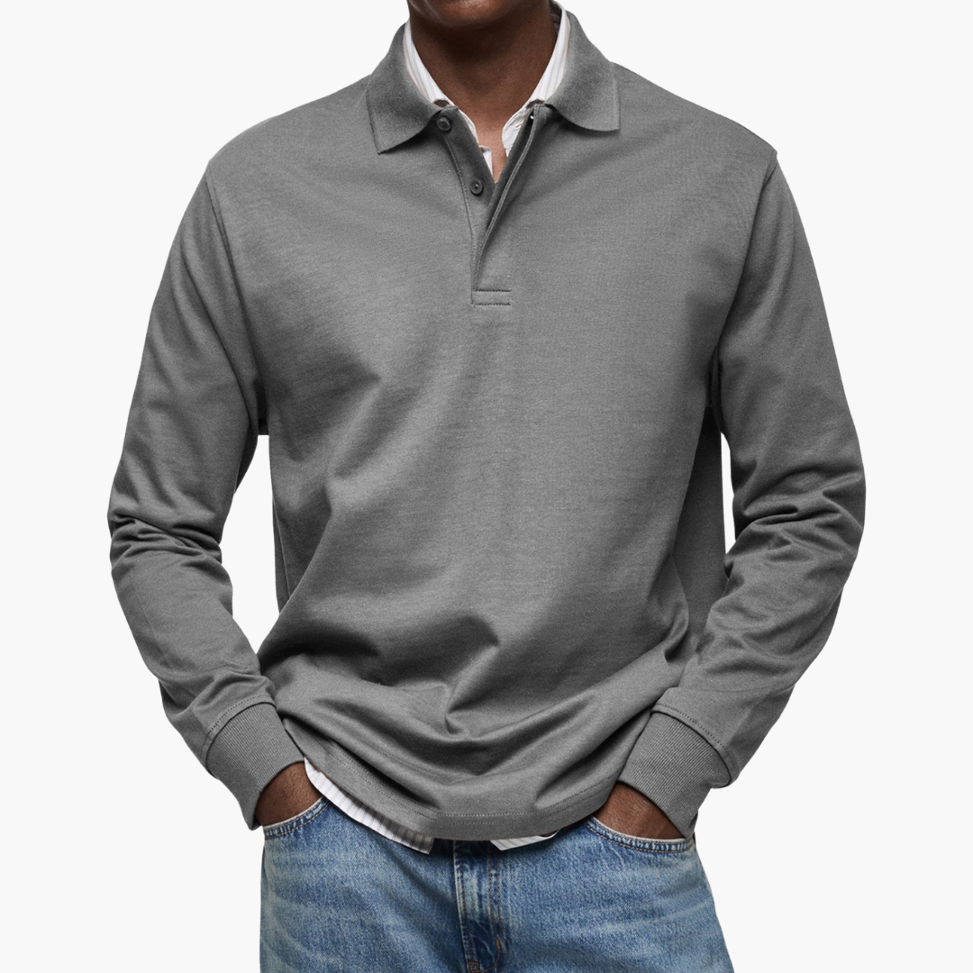 Ivan | Herre langermet casual polo skjorte