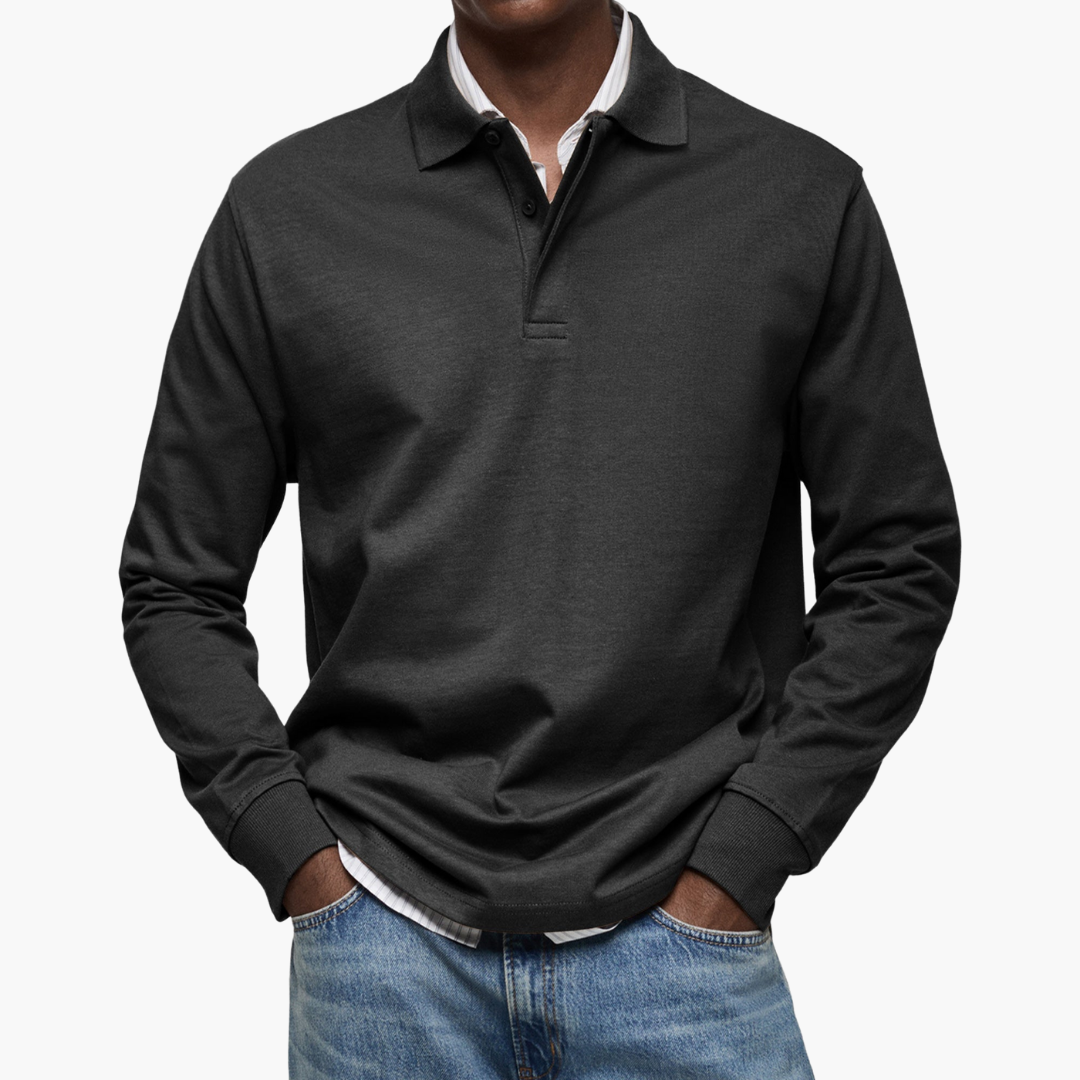 Ivan | Herre langermet casual polo skjorte