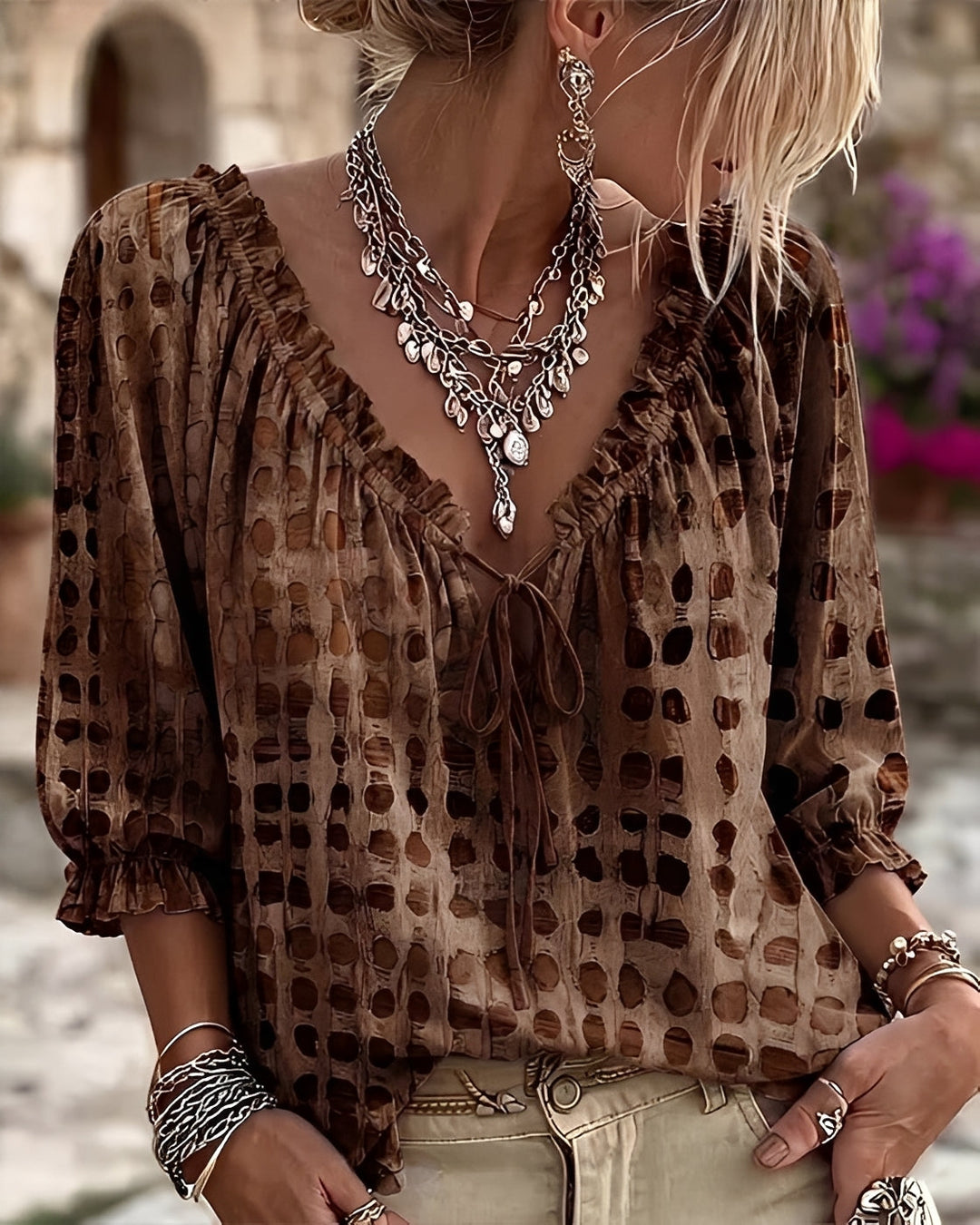 Christa | Motetrend Bluse med Prikker