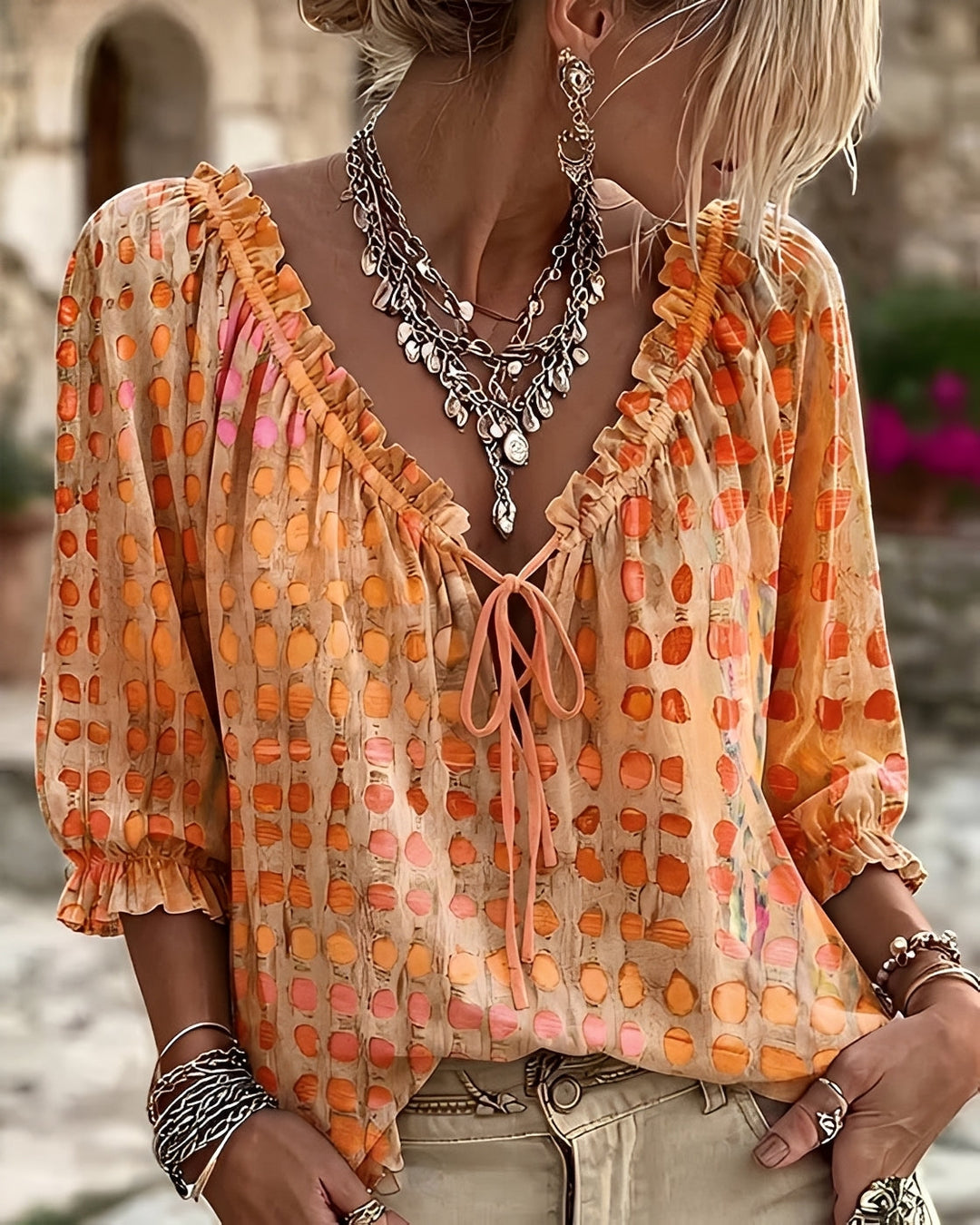 Christa | Motetrend Bluse med Prikker