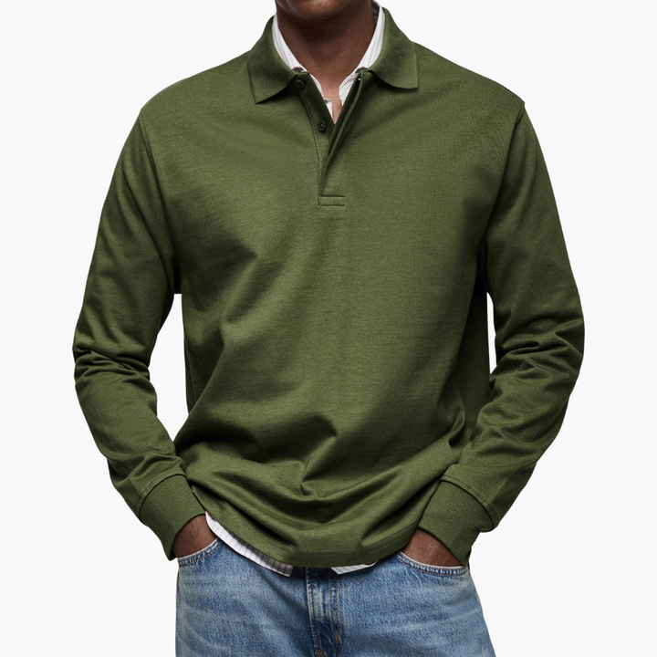 Ivan | Herre langermet casual polo skjorte