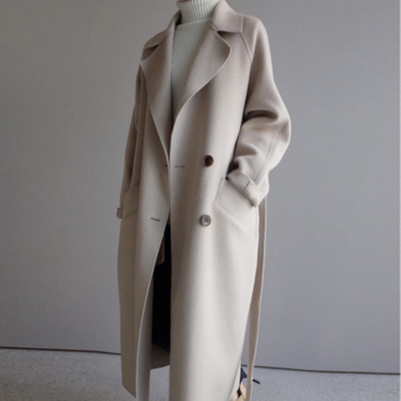 Michelle | Elegant Lang Ullkåpe for Damer