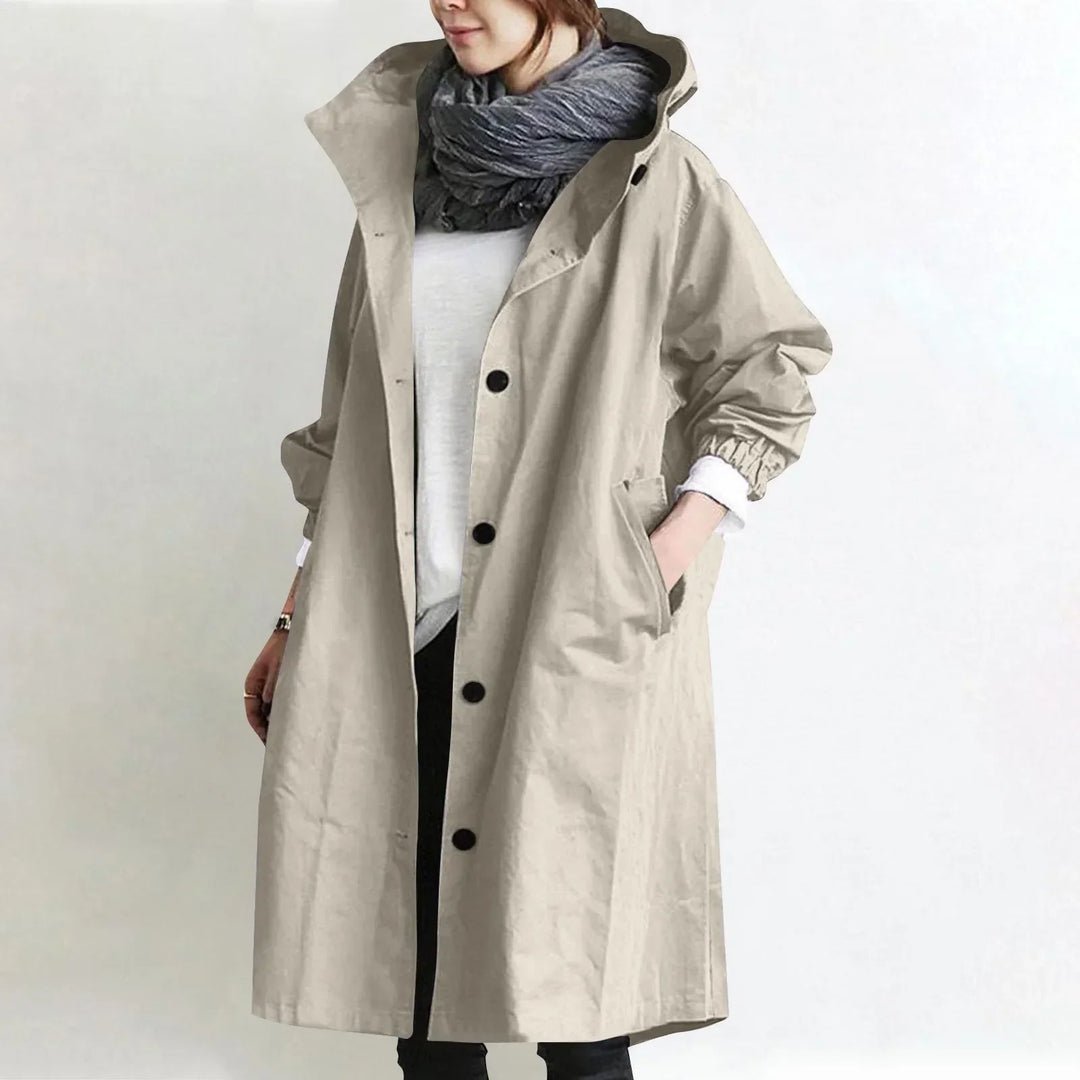 Theodora | Lang Trenchcoat med Hette