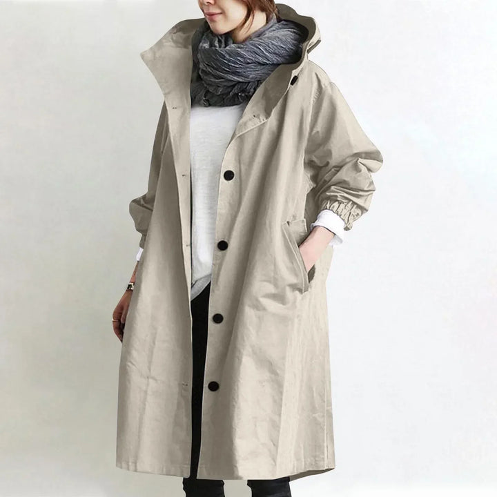 Theodora | Lang Trenchcoat med Hette