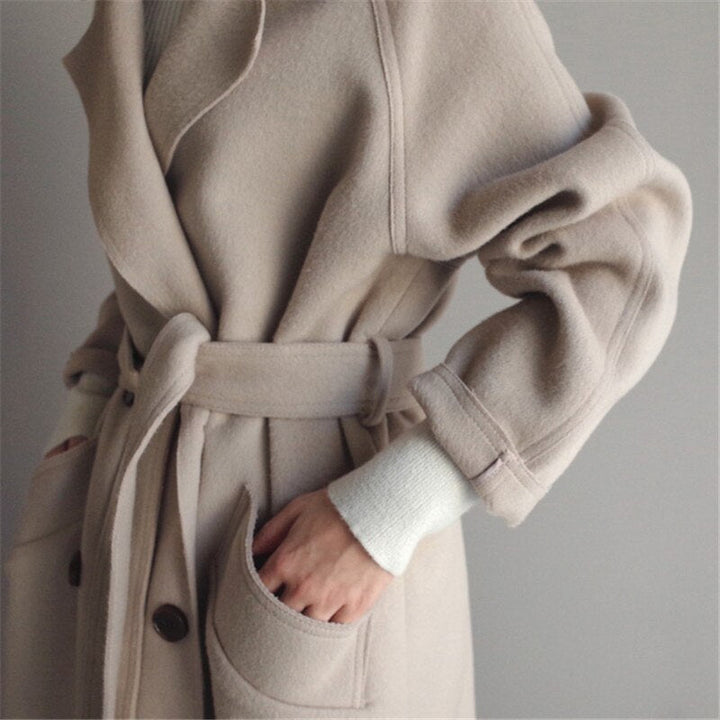 Michelle | Elegant Lang Ullkåpe for Damer