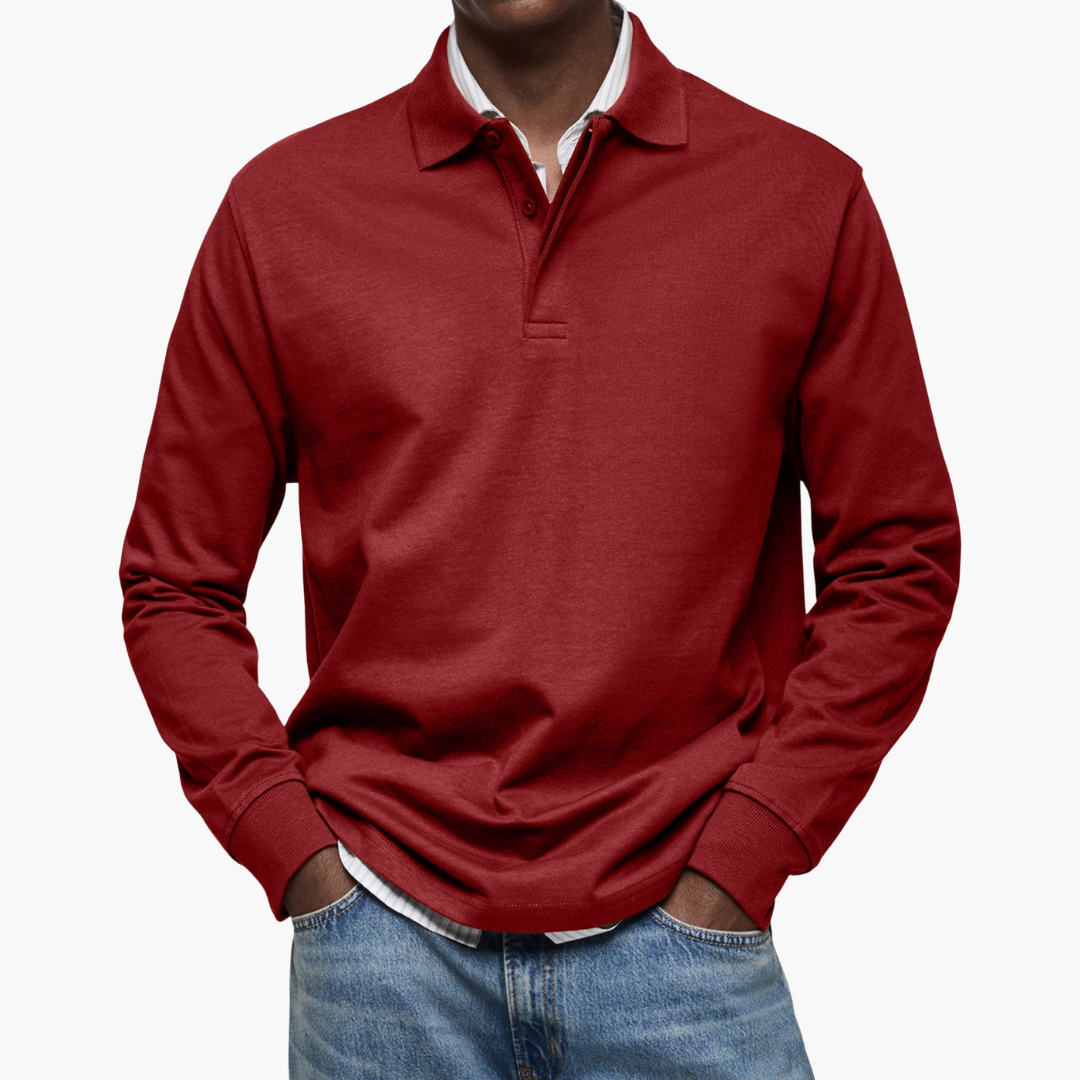 Ivan | Herre langermet casual polo skjorte