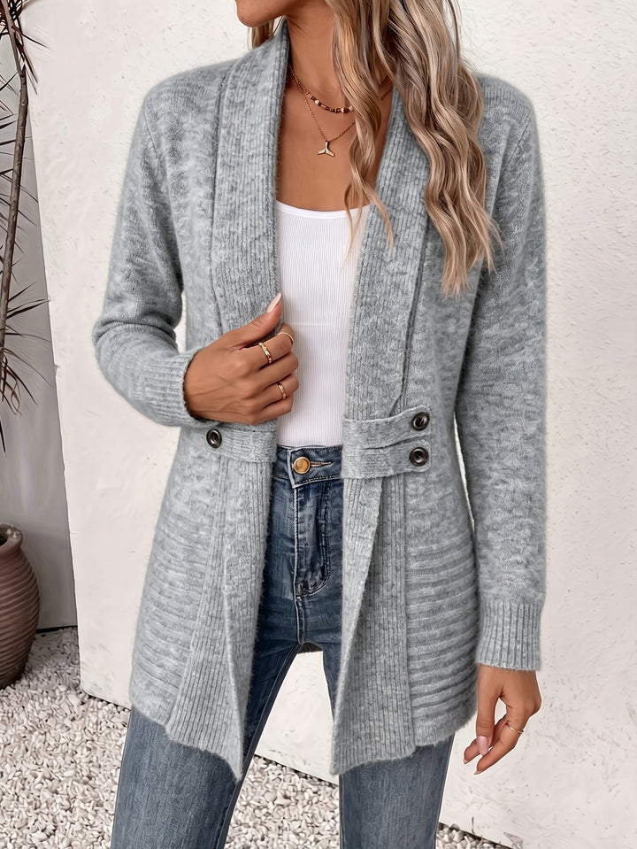 Ingrid | Elegant dame cardigan - Åpen front & Innebygd midje