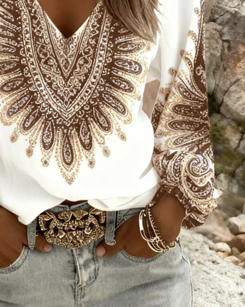 Elara | Paisleytrykt Bluse