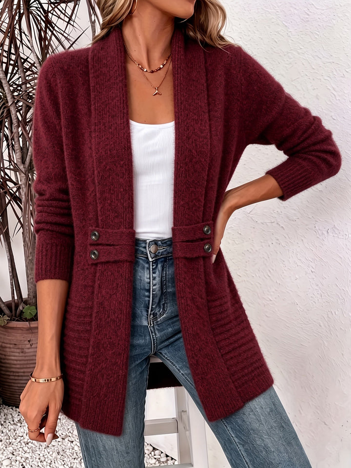 Ingrid | Elegant dame cardigan - Åpen front & Innebygd midje