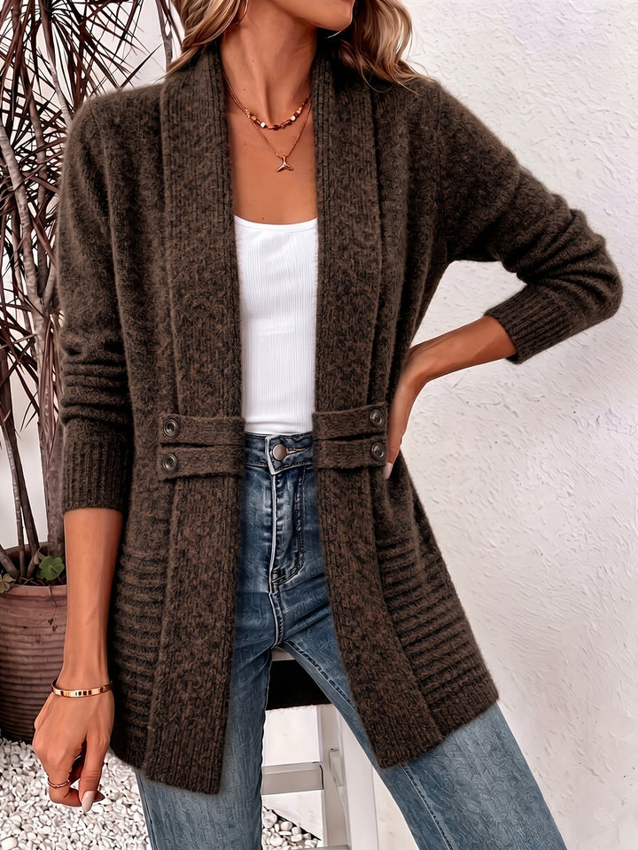 Ingrid | Elegant dame cardigan - Åpen front & Innebygd midje