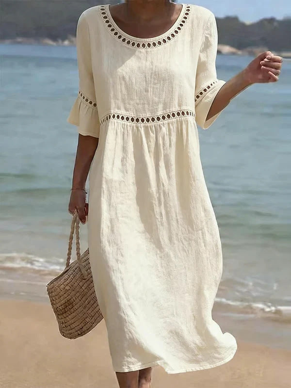 Agatha | Elegant Midikjole som Skjuler Magen
