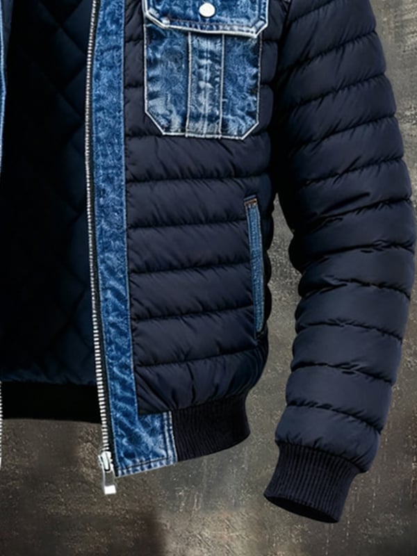 Stig | Vintage utendørsjakke i denim patchwork
