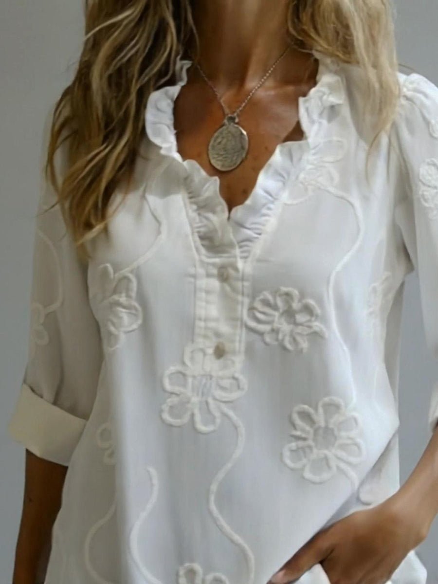 Amelia | Brodert Bomull Bluse