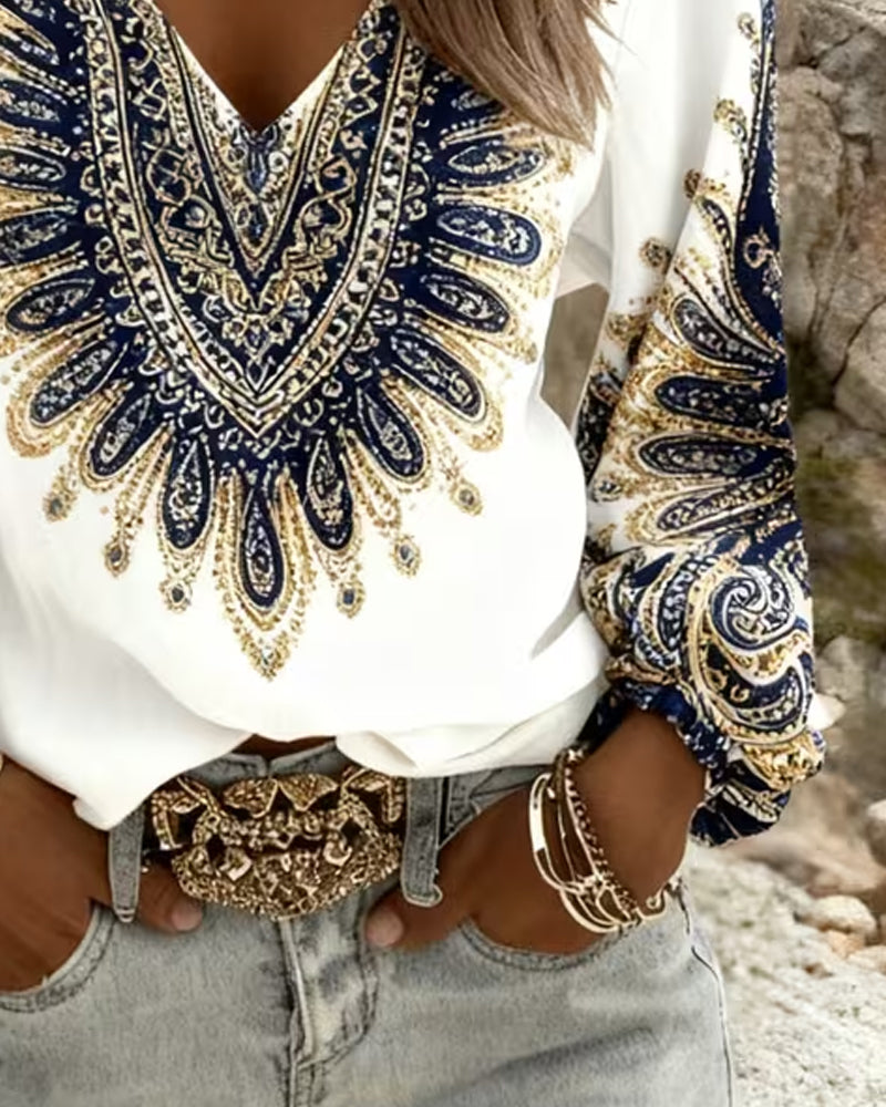 Elara | Paisleytrykt Bluse