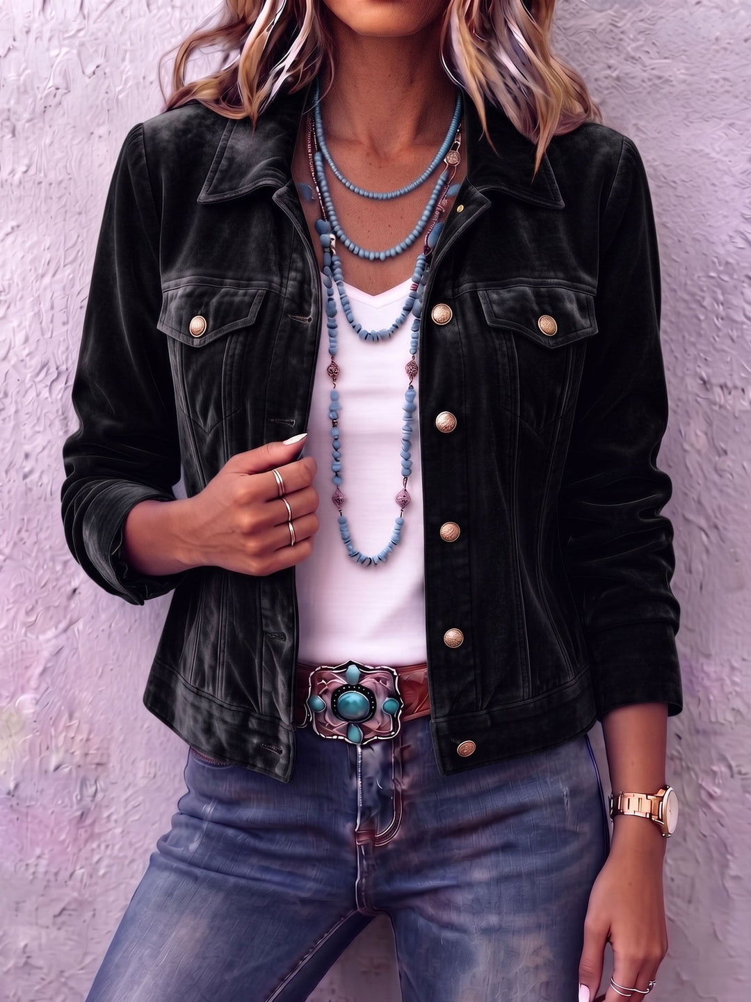 Dianne | Boho Vintage-inspirert Sammetjakke