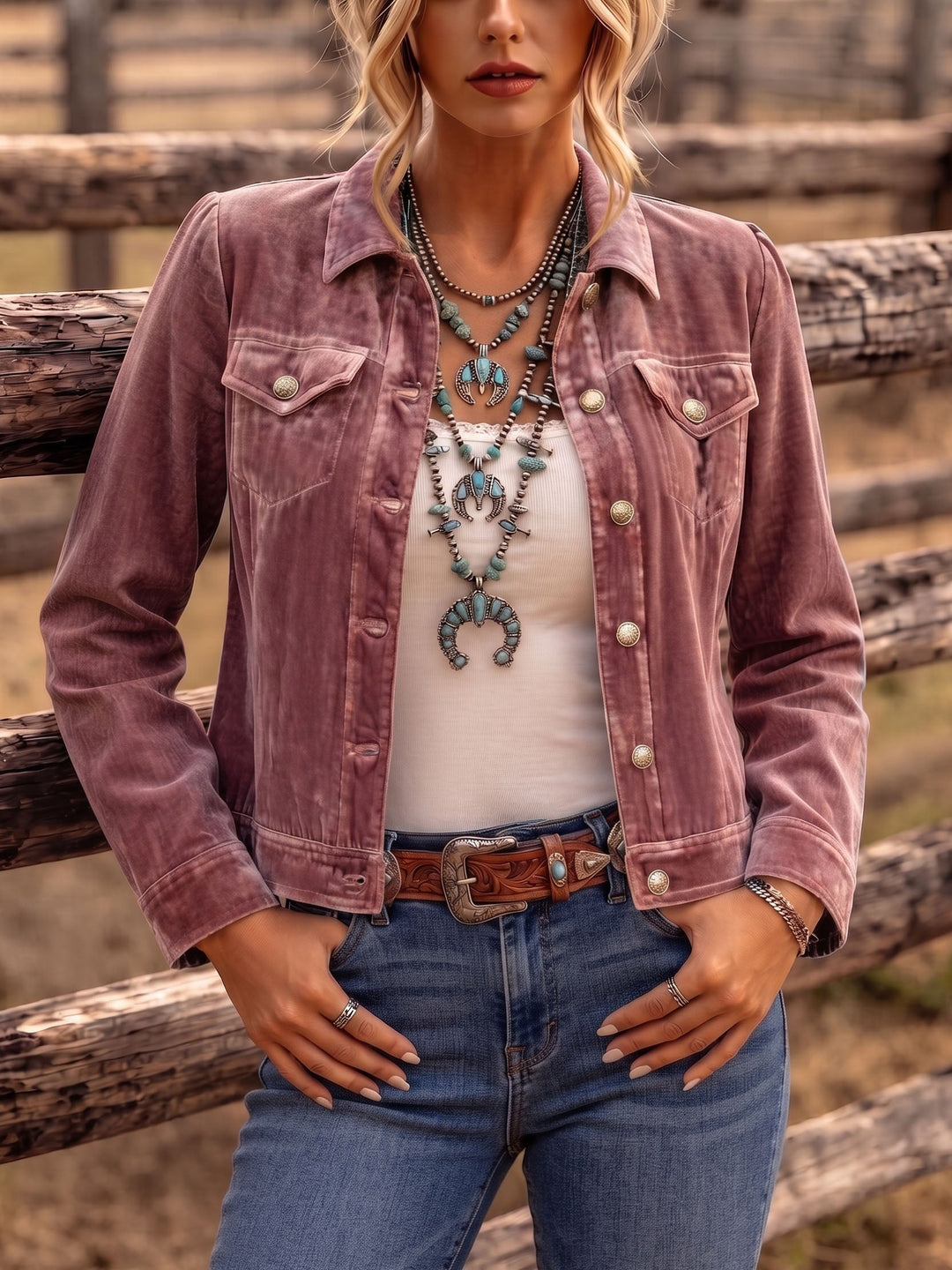 Dianne | Boho Vintage-inspirert Sammetjakke