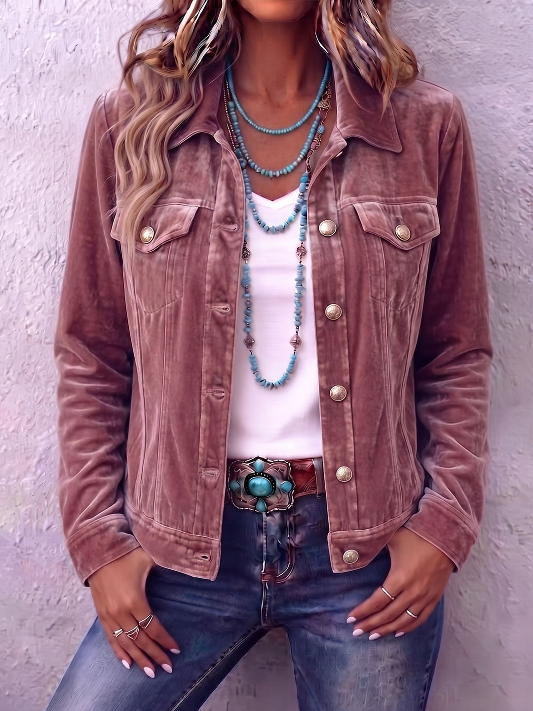 Dianne | Boho Vintage-inspirert Sammetjakke