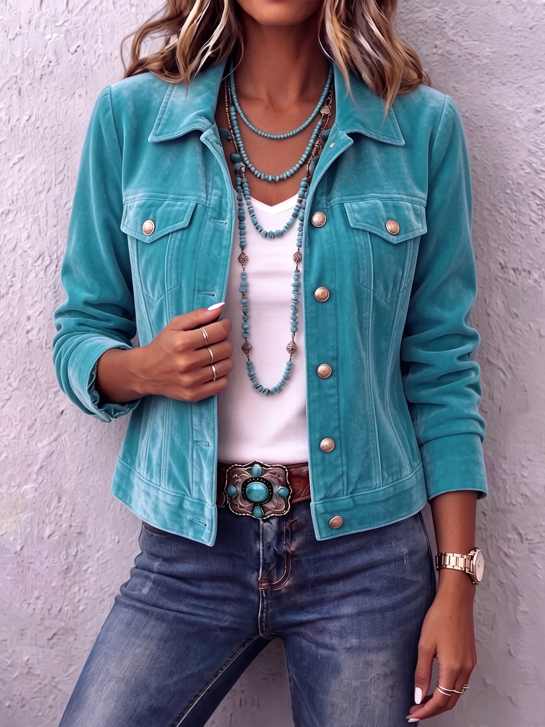 Dianne | Boho Vintage-inspirert Sammetjakke