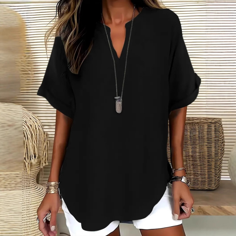 Livia | Luftig V-ringet Bluse