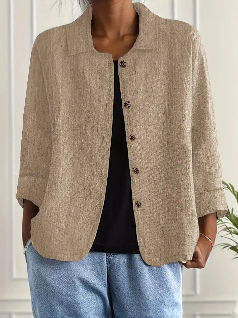 Adelheid | Boxy Crinkle-Weave Åpen Skjorte